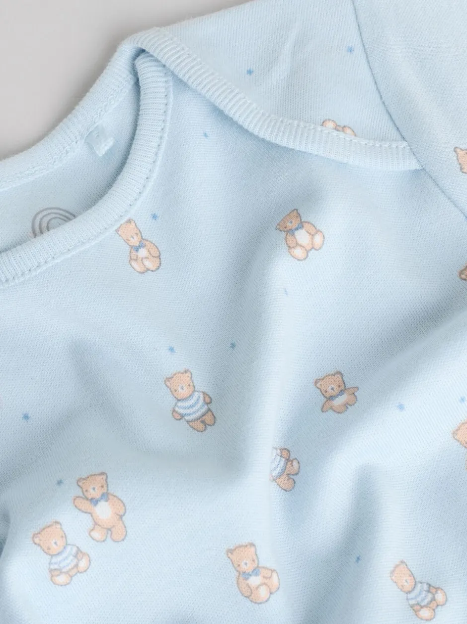 Rompertjes En Hemdjes|Rompertjes En Hemdjes|Next Blauw - Short Sleeve Baby Bear Bodysuit