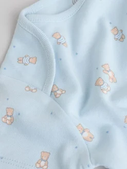 Rompertjes En Hemdjes|Rompertjes En Hemdjes|Next Blauw - Short Sleeve Baby Bear Bodysuit