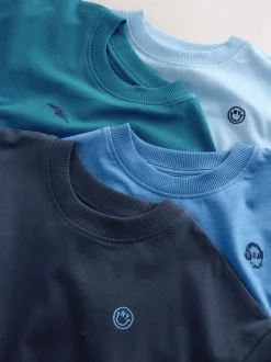T-Shirts|Tops*Next - Short Sleeve Logo Chest Graphic T-Shirts 4 Pack (3-16yrs) Blauw