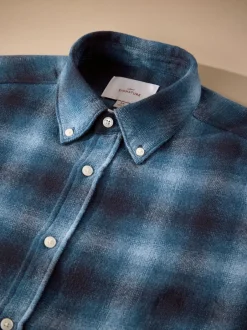 Formele Overhemden|Shirts*Next Blauw - Signature Ruit overhemd met Lange mouwen