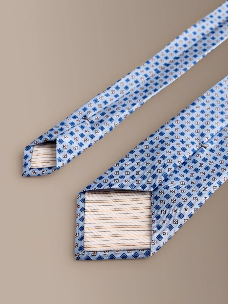 Stropdassen En Pochets*Next Blauw - Signature Silk Italian Geometric Tie