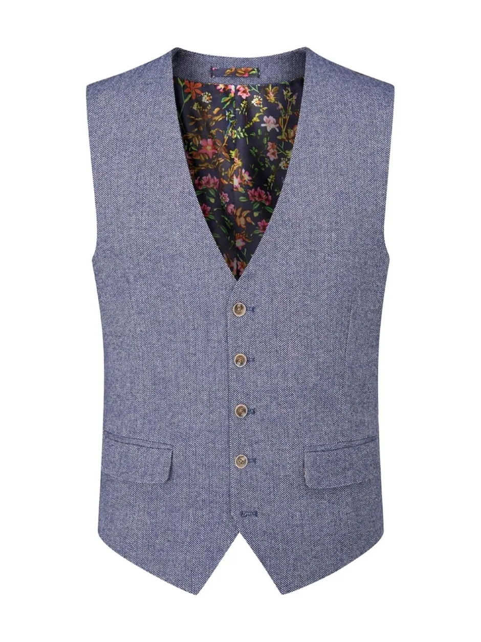 Vesten*Skopes Blauw - Jude maatsnit getailleerd vest