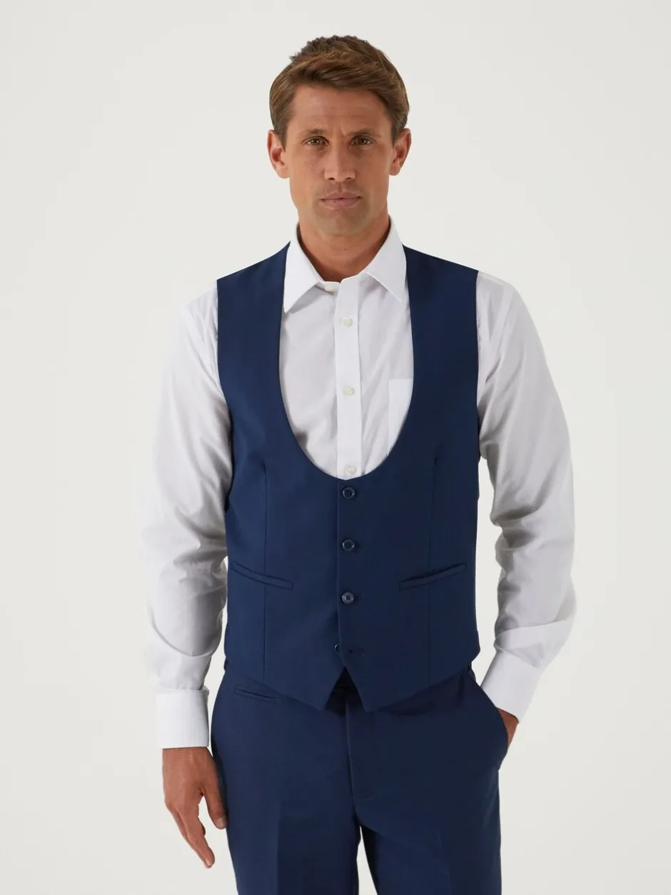 Vesten|Skopes - Milan Scoop Slim fit gilet Blauw