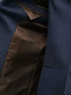 Pakken|Next - Slim Fit - Colbert van wolmix met textuur Blauw