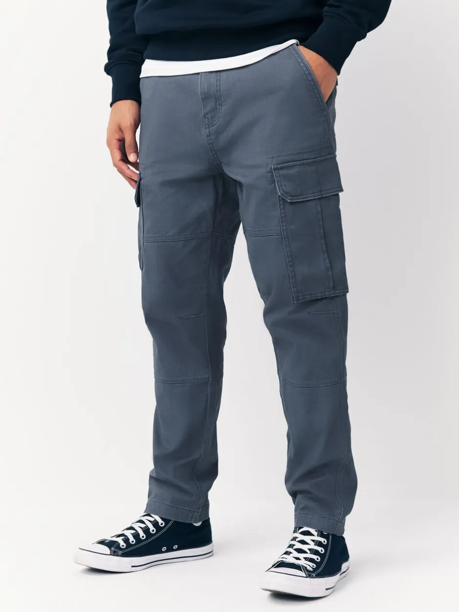 Broeken En Chino's|Next Blauw - Slim Fit - Katoenen cargostretchbroek