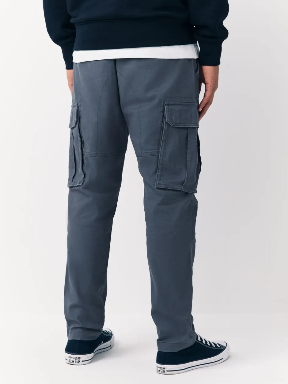 Broeken En Chino's|Next Blauw - Slim Fit - Katoenen cargostretchbroek