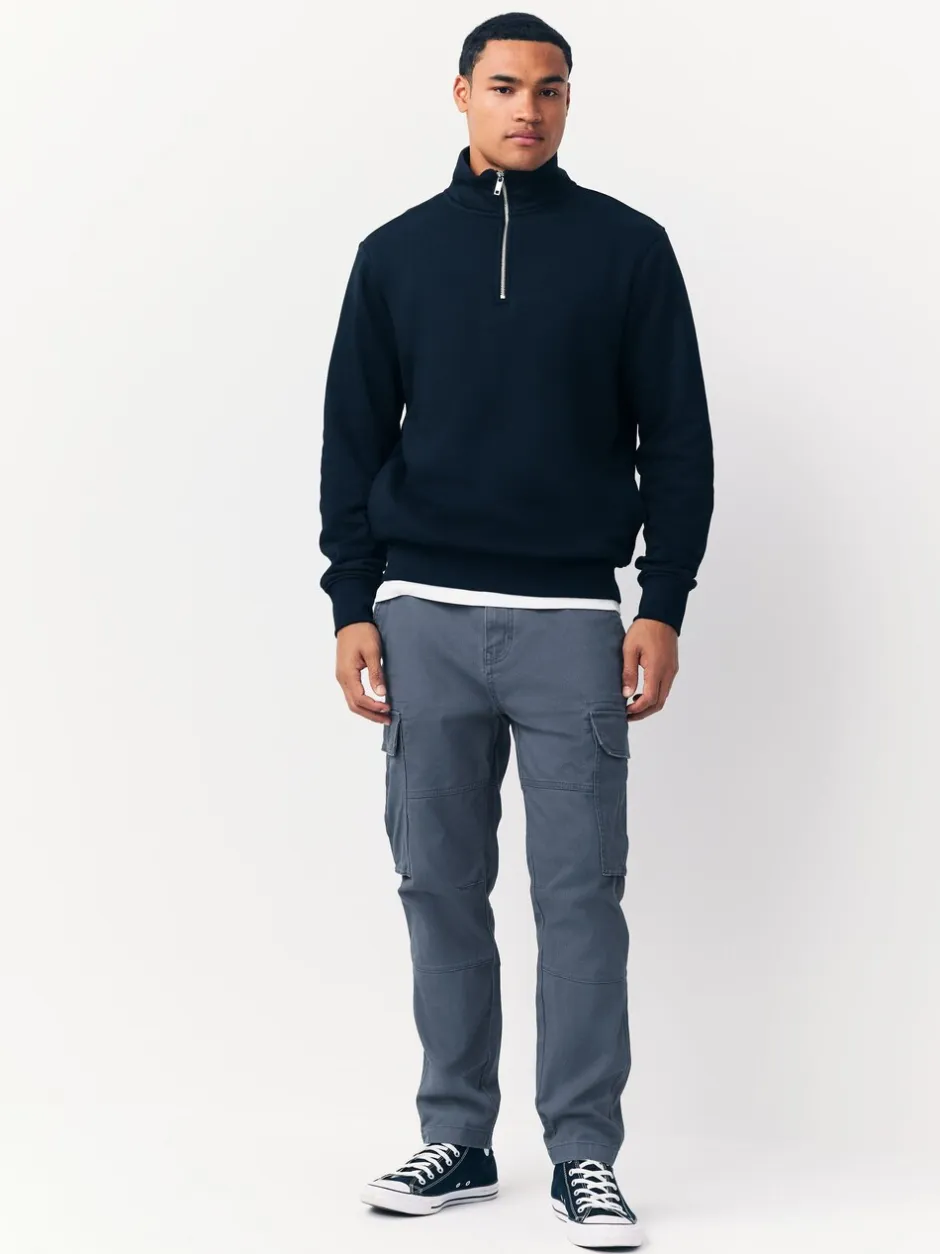 Broeken En Chino's|Next Blauw - Slim Fit - Katoenen cargostretchbroek