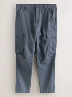 Broeken En Chino's|Next Blauw - Slim Fit - Katoenen cargostretchbroek