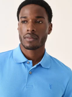 Poloshirts|Next Blauw - Slim Fit - Piqué poloshirt met korte mouwen