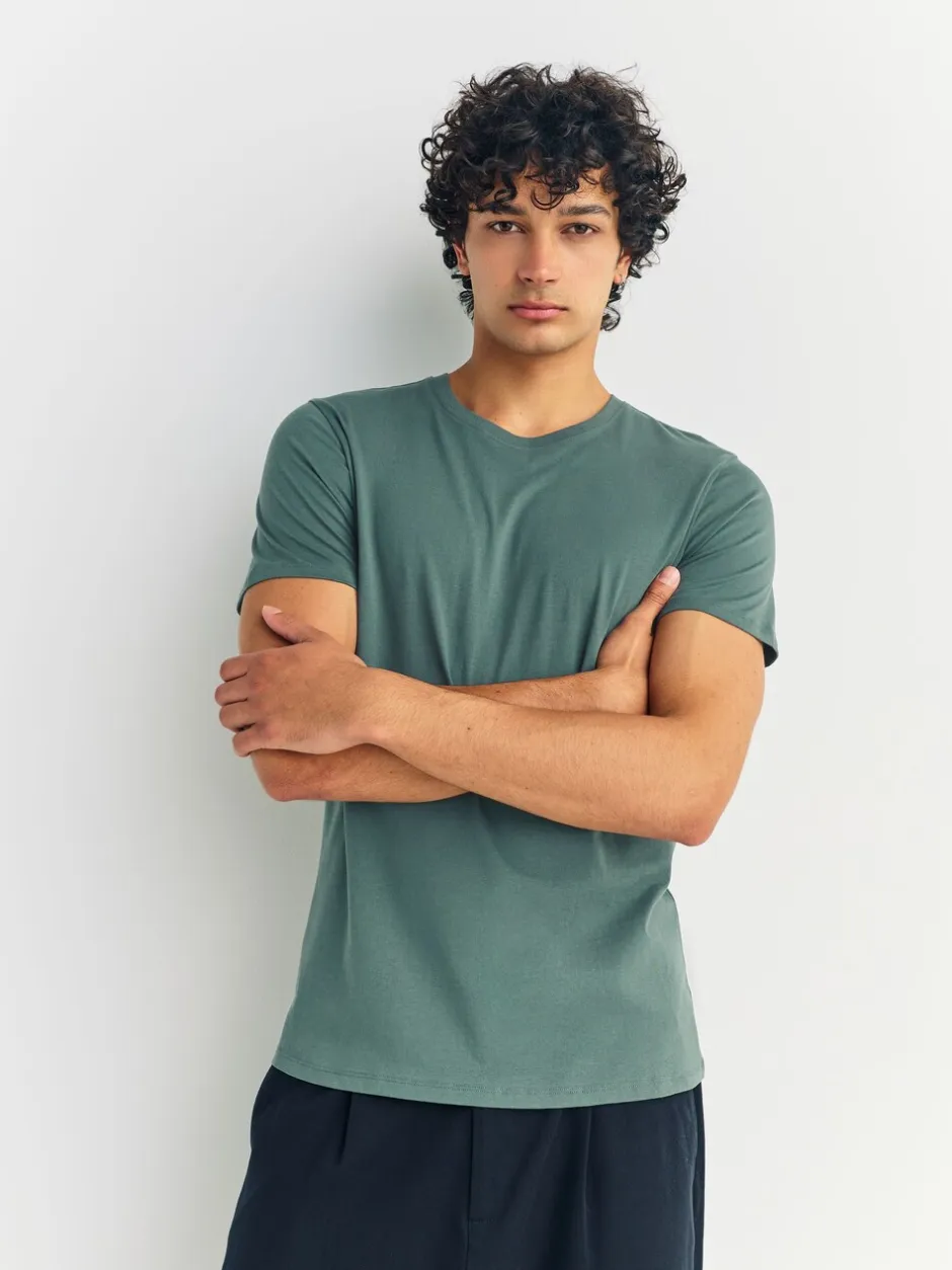 Ondergoed|Ondergoed|Next Blauw - Slim Fit - Set van 5 100% katoenen T-shirts met laagjes
