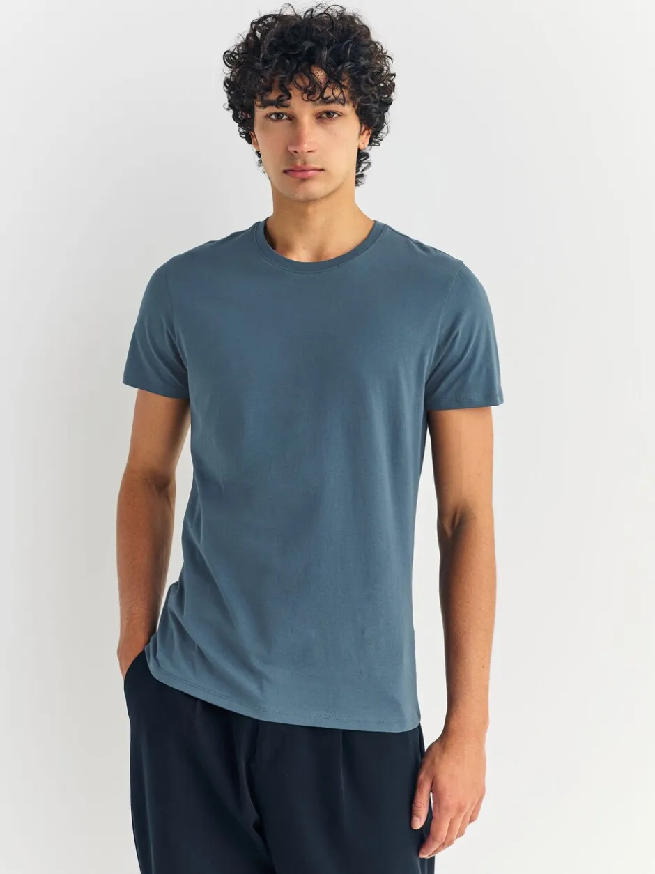 Ondergoed|Ondergoed|Next Blauw - Slim Fit - Set van 5 100% katoenen T-shirts met laagjes