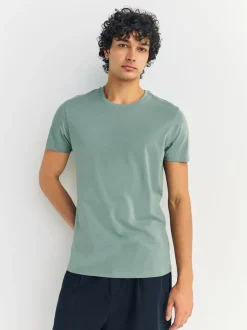 Ondergoed|Ondergoed|Next Blauw - Slim Fit - Set van 5 100% katoenen T-shirts met laagjes