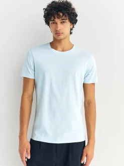 Ondergoed|Ondergoed|Next Blauw - Slim Fit - Set van 5 100% katoenen T-shirts met laagjes