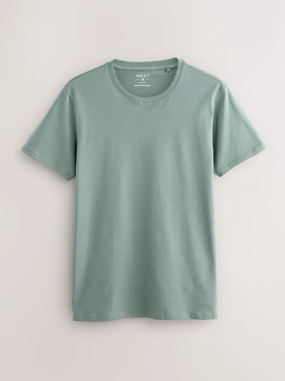 Ondergoed|Ondergoed|Next Blauw - Slim Fit - Set van 5 100% katoenen T-shirts met laagjes