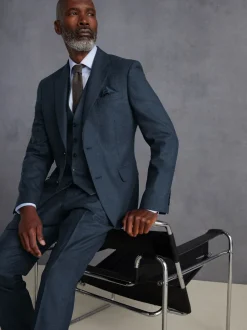 Blazers En Business-Jasjes|Pakken|Next - Slim Fit - Signature Zignone flanellen colbert van Italiaanse wol-kasjmier blend Blauw