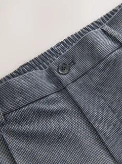 Formele Broek|Next - Slim fit getextureerde broek met elastische achterkant en stretchy Blauw
