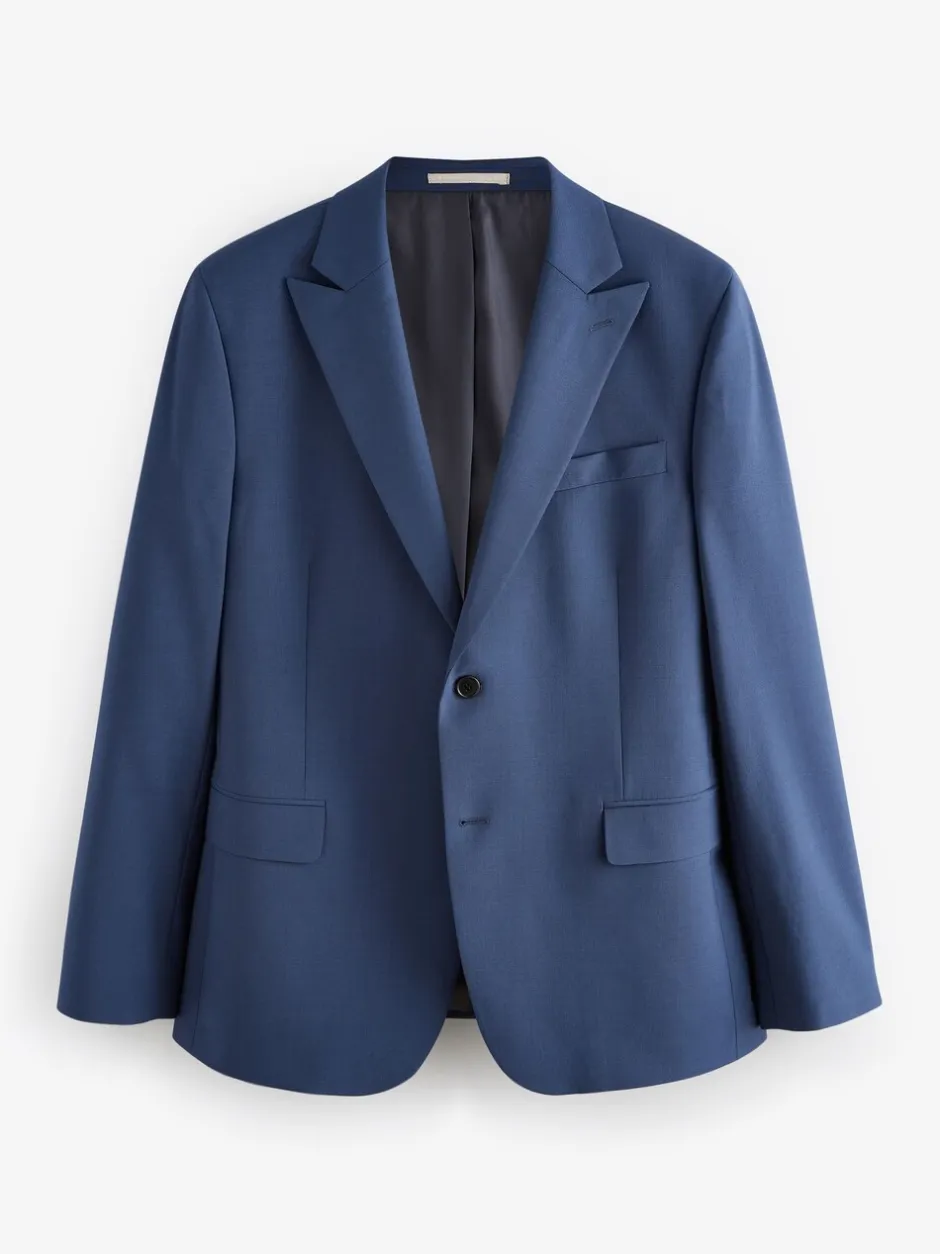 Pakken|Next - Slim fit Jack van wol Blend Motionflex Pak Blauw
