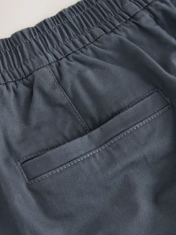 Broeken En Chino's|Next - Straight fit - Pleated Stretch Chinos Trousers With Elasticated Waist Blauw