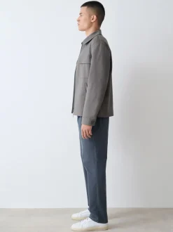 Broeken En Chino's|Next - Straight fit - Pleated Stretch Chinos Trousers With Elasticated Waist Blauw