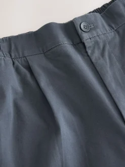 Broeken En Chino's|Next - Straight fit - Pleated Stretch Chinos Trousers With Elasticated Waist Blauw