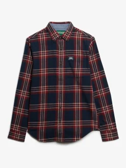Shirts|Superdry Blauw - houthakkersoverhemd van katoen, met lange mouwen