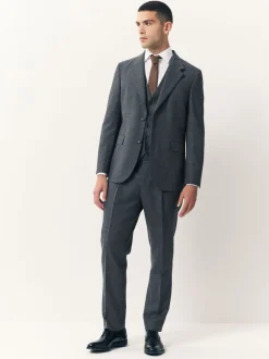 Pakken*Next - Tailored Fit Merino Wool Blend Suit Jacket Blauw