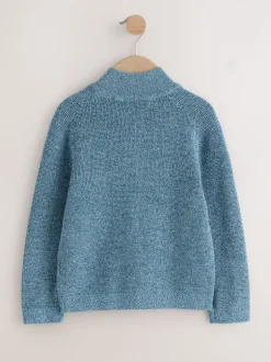 Truien En Breisels*Next - Textured Zip Through Knitted Cardigan (3-16yrs) Blauw