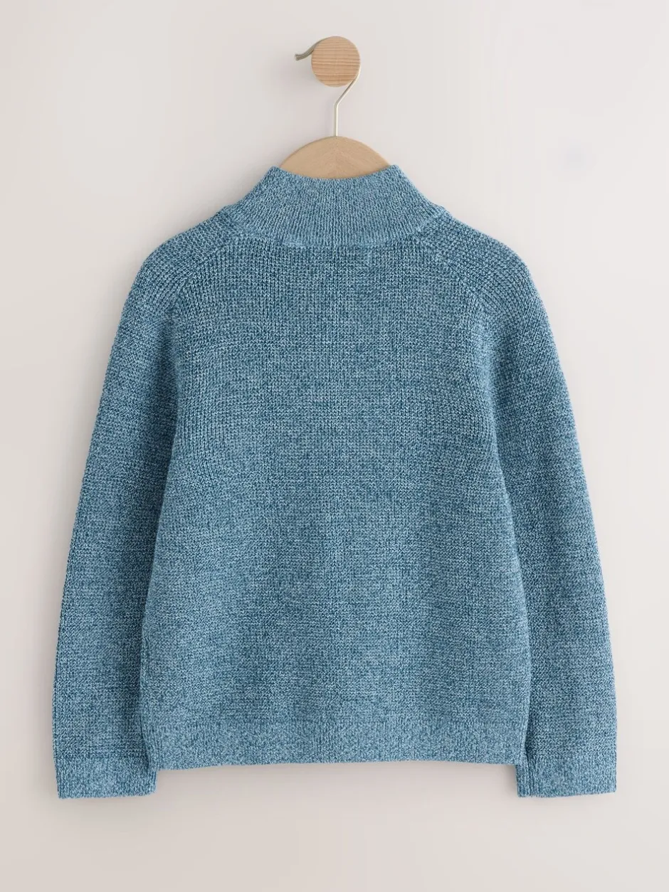 Truien En Breisels*Next - Textured Zip Through Knitted Cardigan (3-16yrs) Blauw