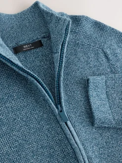 Truien En Breisels*Next - Textured Zip Through Knitted Cardigan (3-16yrs) Blauw