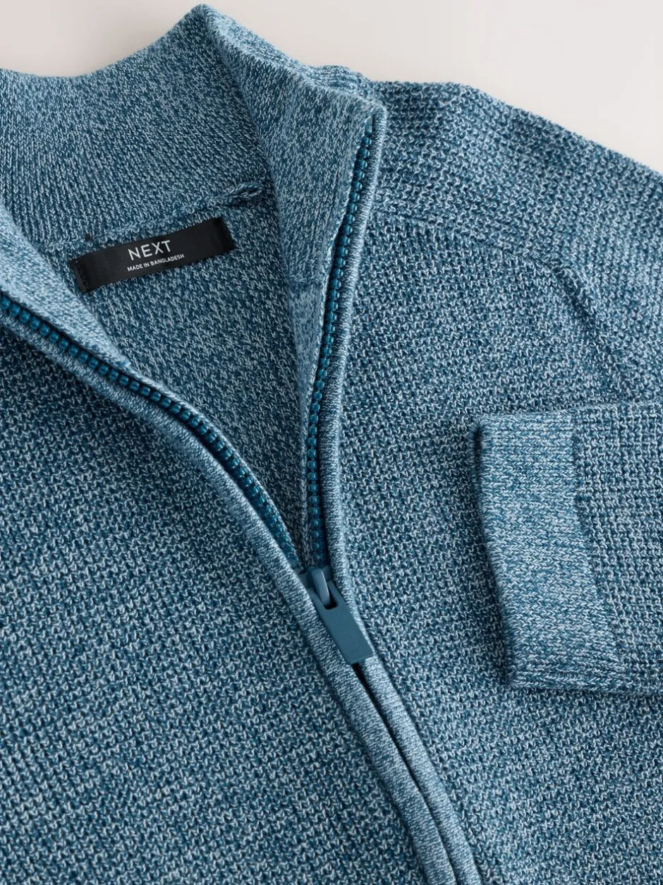 Truien En Breisels*Next - Textured Zip Through Knitted Cardigan (3-16yrs) Blauw
