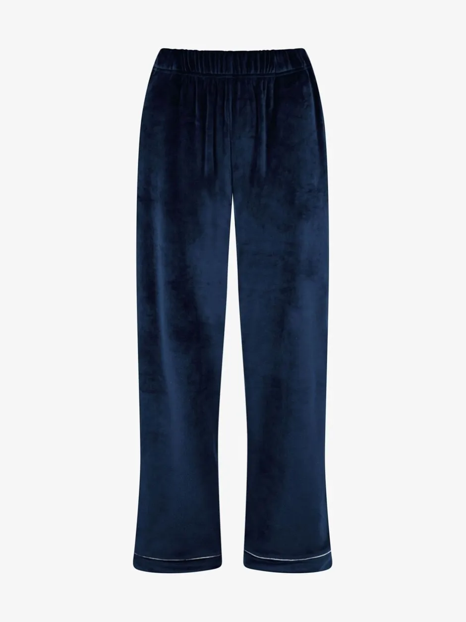 Pyjama's*The Little Tailor - luxe kerstpyjama van zacht aanvoelend velours Blauw