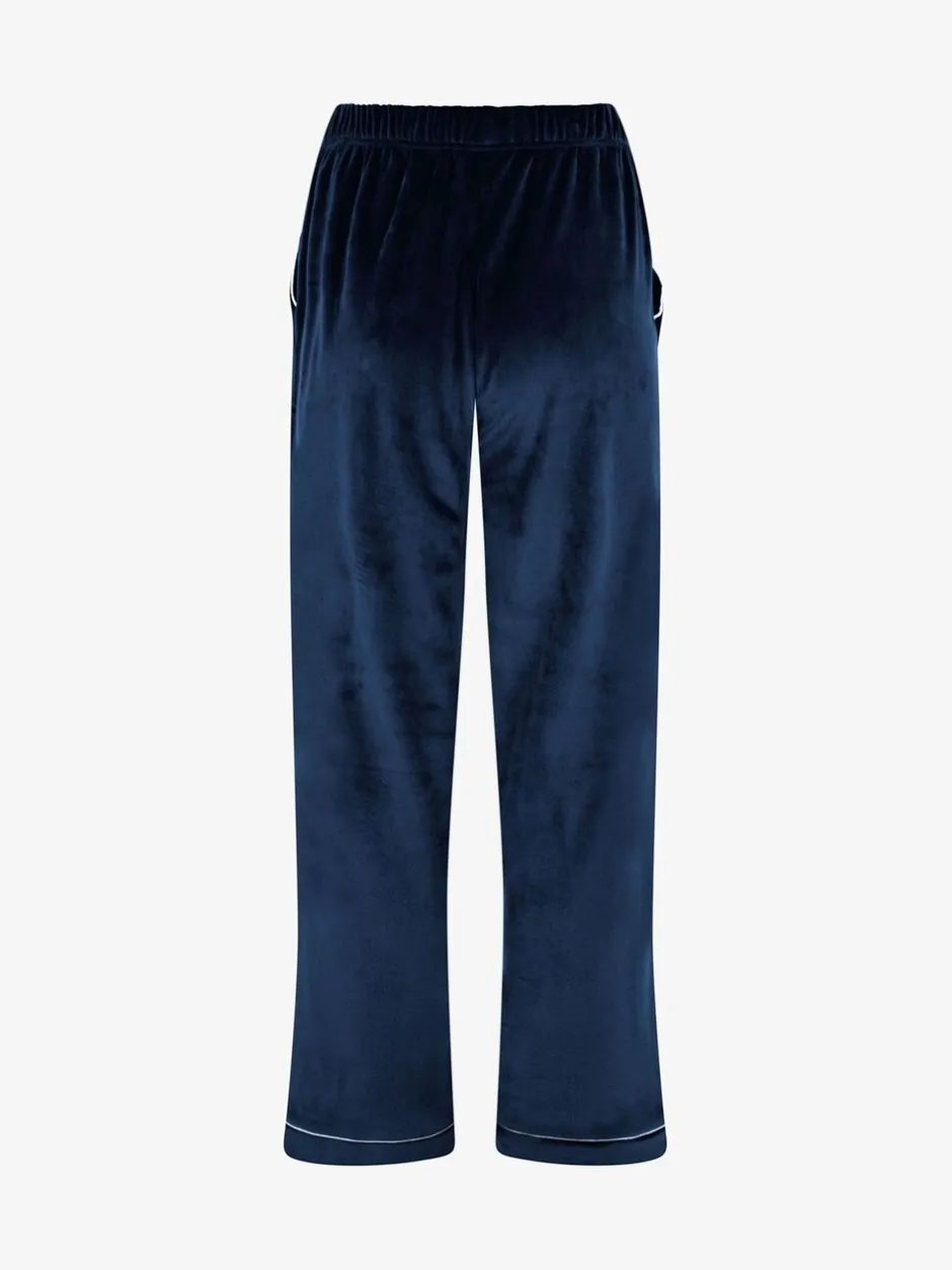 Pyjama's*The Little Tailor - luxe kerstpyjama van zacht aanvoelend velours Blauw