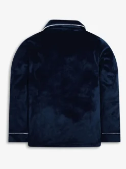 Nachtkleding En Pyjama's|Pyjama's*The Little Tailor - Luxe kerstpyjama voor kinderen van zacht aanvoelend velours Blauw
