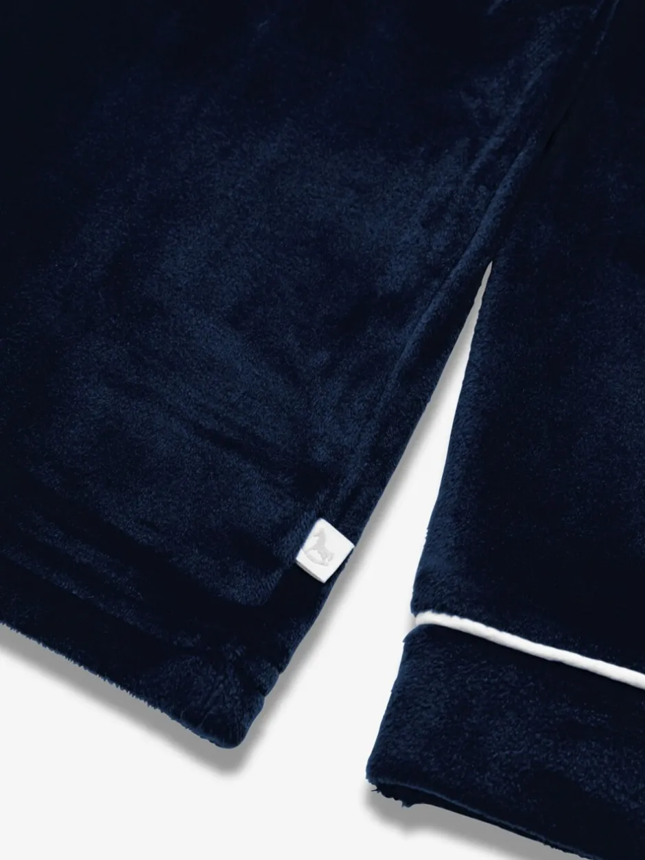 Nachtkleding En Pyjama's|Pyjama's*The Little Tailor - Luxe kerstpyjama voor kinderen van zacht aanvoelend velours Blauw
