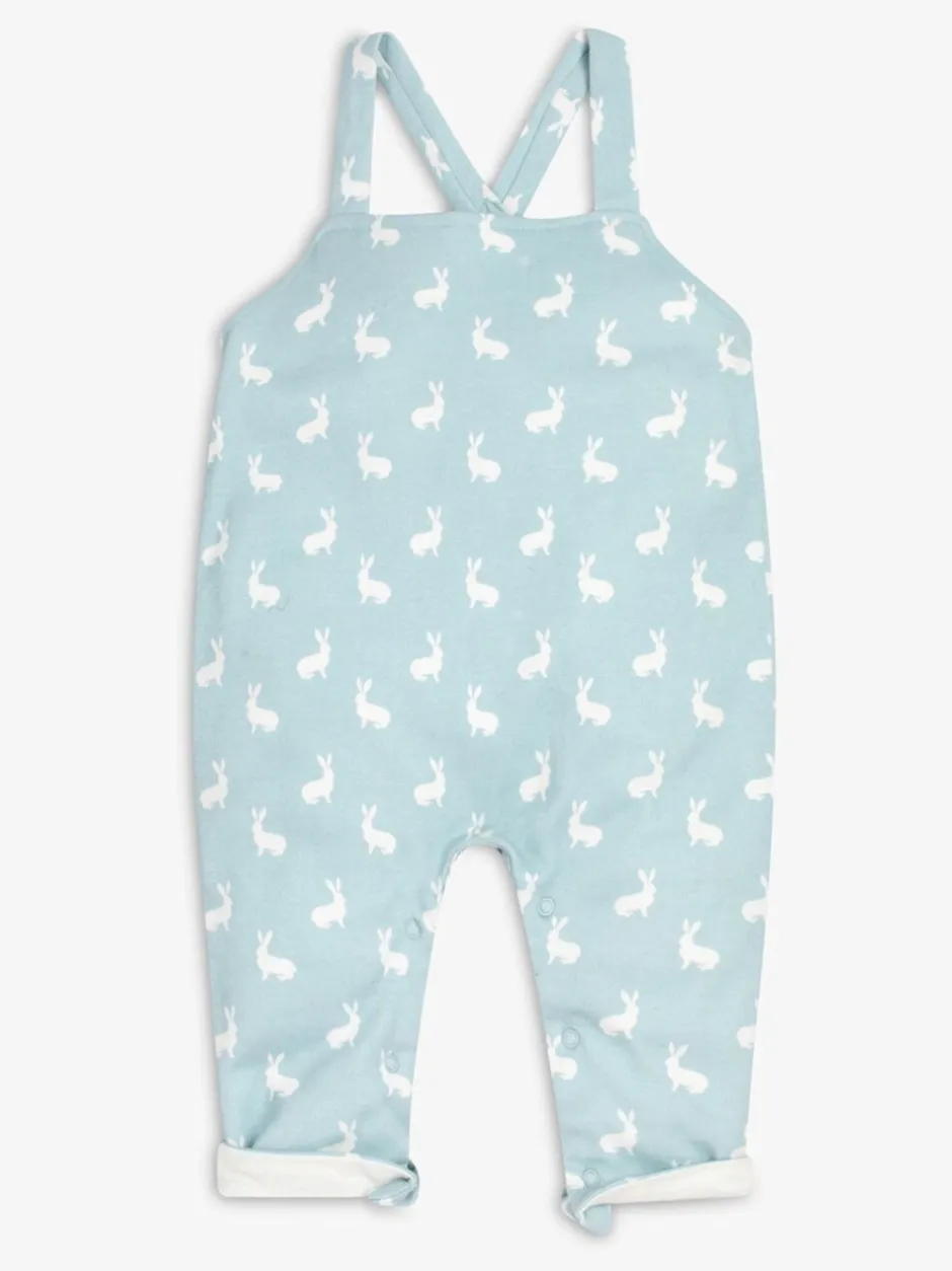 Tuinbroeken|The Little Tailor - - Baby tuinbroek van 100% katoen met konijnenprint Blauw