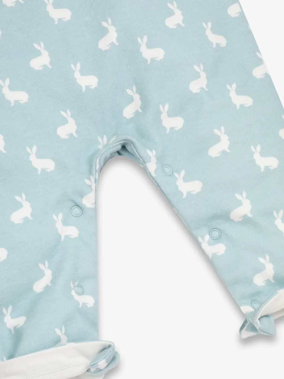 Tuinbroeken|The Little Tailor - - Baby tuinbroek van 100% katoen met konijnenprint Blauw