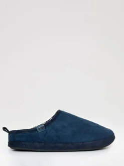 Pantoffels*Threadbare - Faux Suede Faux Fur Lined Mule Slippers Blauw