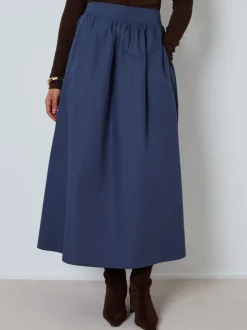 Rokken|Threadbare Blauw - Midi rok met zakken
