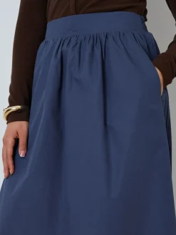 Rokken|Threadbare Blauw - Midi rok met zakken