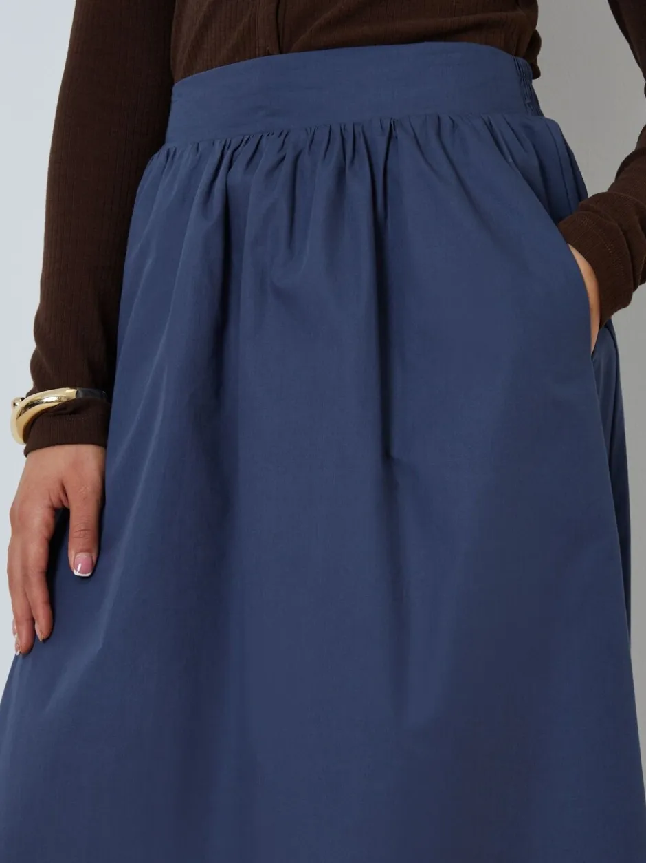 Rokken|Threadbare Blauw - Midi rok met zakken