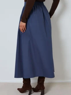 Rokken|Threadbare Blauw - Midi rok met zakken