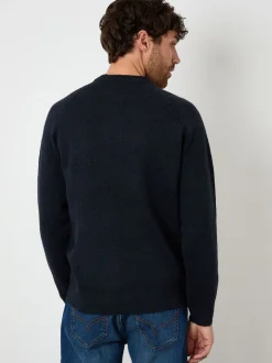 Gebreide Kleding*Threadbare - Raglan Rib Knitted Crew Neck Jumper Blauw