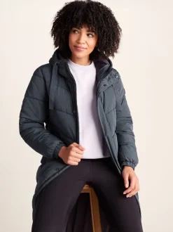 Jassen En Jacks|Tog 24 - Raleigh thermische gewatteerde lange jas met capuchon Blauw