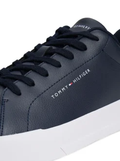 Sneakers*Tommy Hilfiger - Court Essential Leather Trainers Blauw
