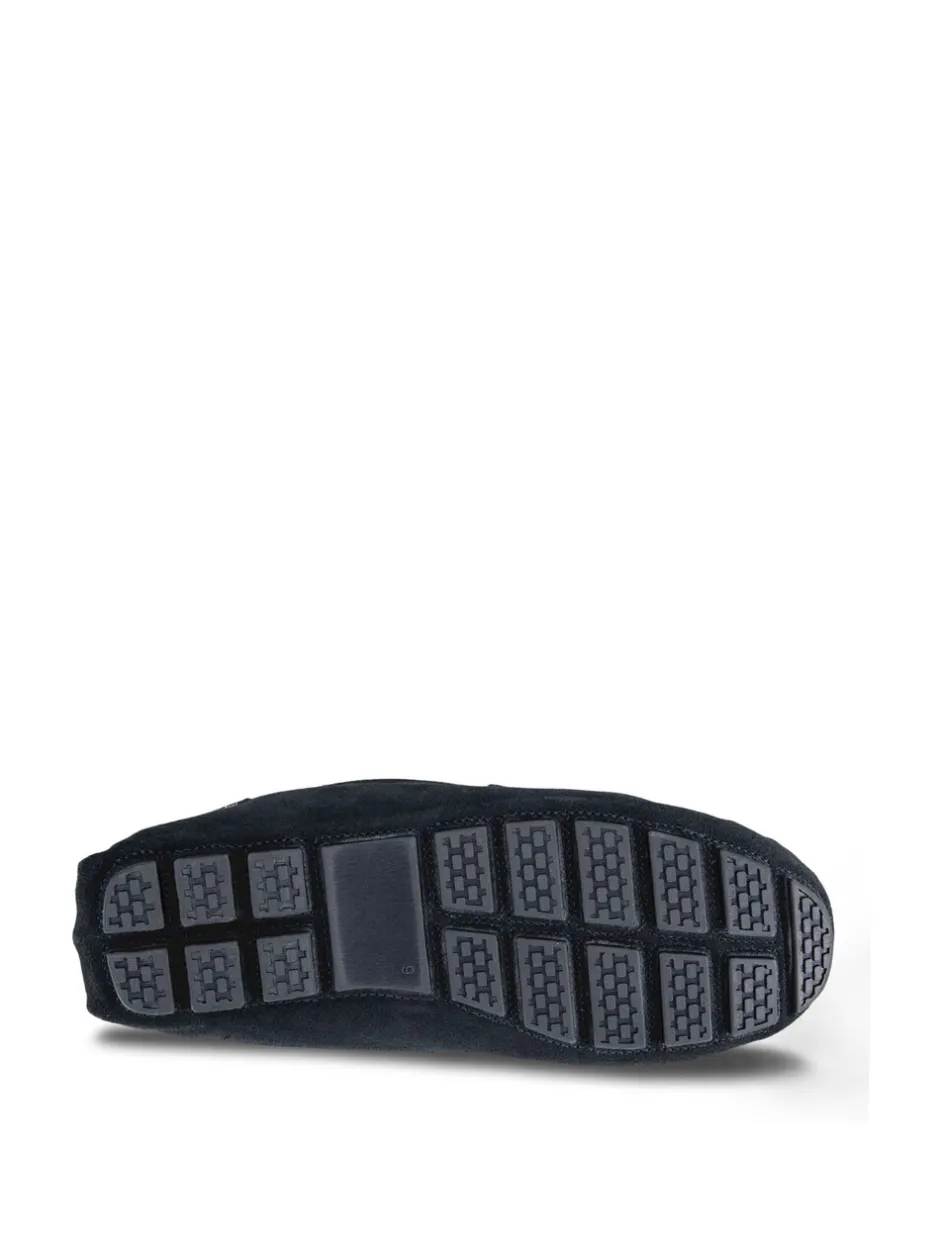 Pantoffels|Totes - Isotoner Mens Suede Moccasin With Water Repellency Blauw