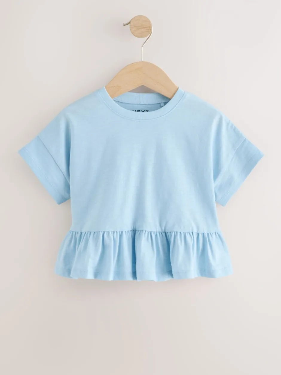 T-Shirts*Next Blauw - T-shirt met peplum en korte mouwen (3mnd -7jr)