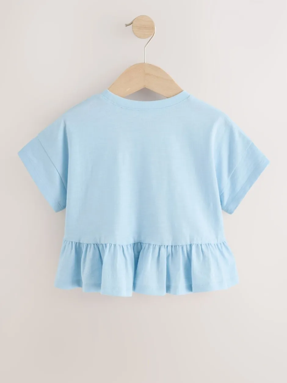 T-Shirts*Next Blauw - T-shirt met peplum en korte mouwen (3mnd -7jr)
