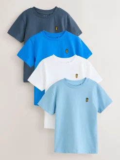T-Shirts|Tops*Next Blauw - T-shirts met korte mouwen en geborduurd rendier, verpakking van 4 (3-16jr)
