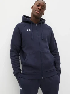 Sportkleding|Under Armour - Rival fleece hoodie met rits Blauw