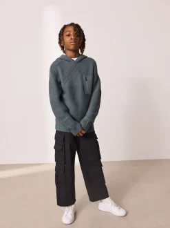 Truien En Breisels|Sweaters En Hoody´S*Next Blauw - Utility gebreide hoodie (3-16jr)